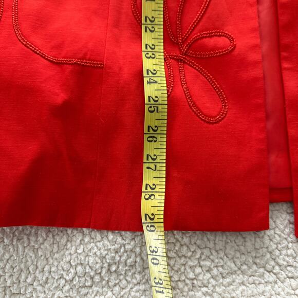 GIOVANNA Jacket Womens  20W Orange Coral Linen Embroidered Special Occasion - Picture 12 of 14